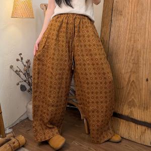Colorful Graffiti Womens Linen Barrel Pants
