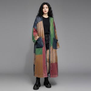 City Chic Colorful Cotton Long Cardigan Coat