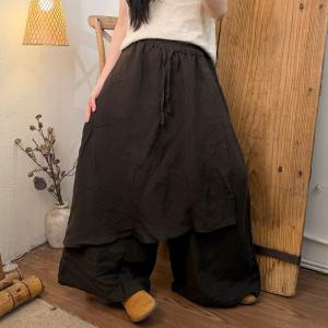 Original Design Layering Linen Fisherman Pants