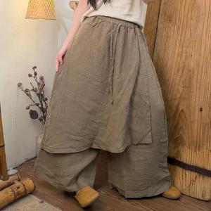 Original Design Layering Linen Fisherman Pants