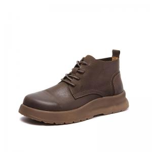 City Chic Leather Tied Short Martin Boots