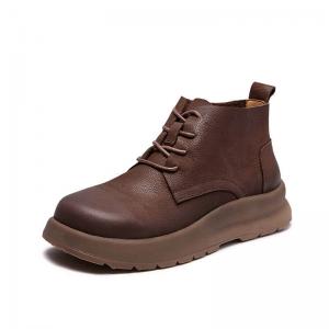 City Chic Leather Tied Short Martin Boots