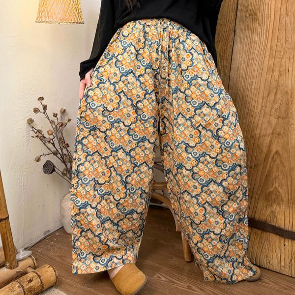 Casual 100% Linen Printed Yellow Red Blue cottagecore rustic baggy lazy day travel resort lightweight 