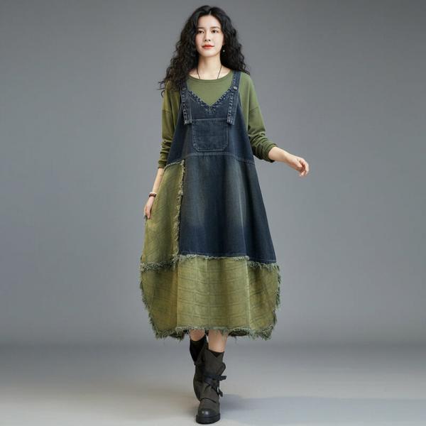 Street 100% Cotton Sleeveless V-Neck Bicolor Blue comfy oversized lazy day travel resort