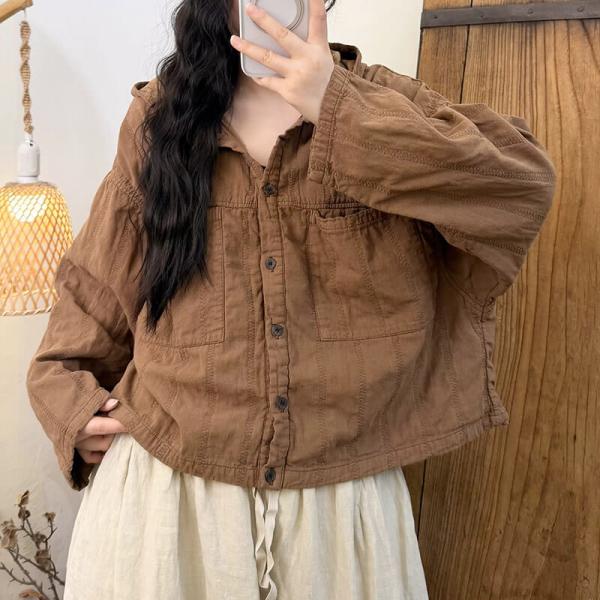 Casual 100% Linen Long Sleeve Hooded Solid Color Camel Dark Red Coffee comfy lazy day resort brunch oversized slouchy cottagecore rustic
