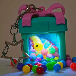 DIY Glowing Bubble Pool Duck Keychain LED Surprise Gift Box Light-Up Pendant