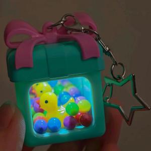 DIY Glowing Bubble Pool Duck Keychain LED Surprise Gift Box Light-Up Pendant