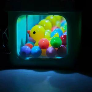 DIY Glowing Bubble Pool Duck Keychain LED Surprise Gift Box Light-Up Pendant
