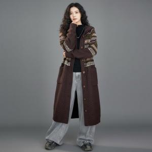 Winter Style Hoodie Fair Isle Cardigan Coat
