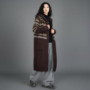 Winter Style Hoodie Fair Isle Cardigan Coat