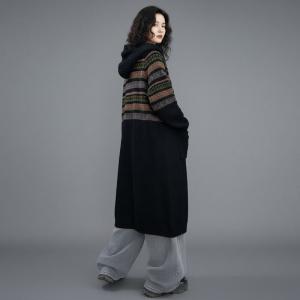 Winter Style Hoodie Fair Isle Cardigan Coat