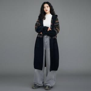 Winter Style Hoodie Fair Isle Cardigan Coat
