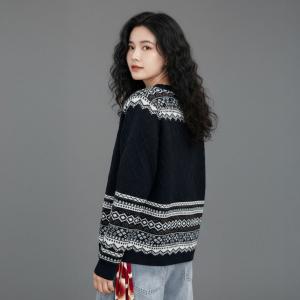 Fall Fashion Short Knit Fair Isle Cardigan