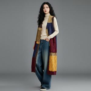 Mid-Calf Colorful Knitting Vest