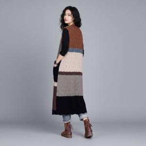 Mid-Calf Colorful Knitting Vest