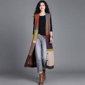 Mid-Calf Colorful Knitting Vest