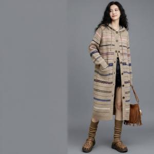 Winter Cashemere Blend Fair Isle Hooded Cardigan