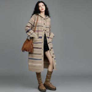 Winter Cashemere Blend Fair Isle Hooded Cardigan