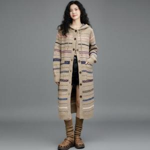 Winter Cashemere Blend Fair Isle Hooded Cardigan