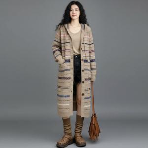 Winter Cashemere Blend Fair Isle Hooded Cardigan