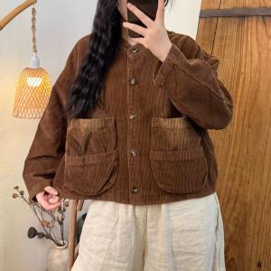 City Chic Front Pocket Corduroy Jacket