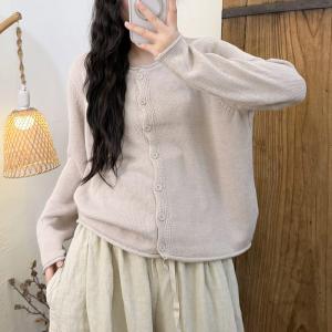 Fall Fashion Button Down Cotton Blend Knitwear