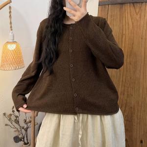 Fall Fashion Button Down Cotton Blend Knitwear