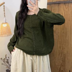 Fall Fashion Button Down Cotton Blend Knitwear