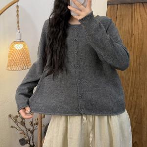 Fall Fashion Button Down Cotton Blend Knitwear