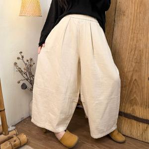 Loose-Fit Cotton Casual Barrel Pants