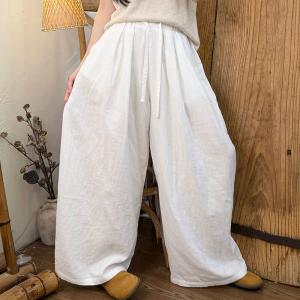 Comfortable Cotton Loose Wide Leg Pants