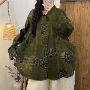 Floral Patterned Cotton Oversized Midi Shacket