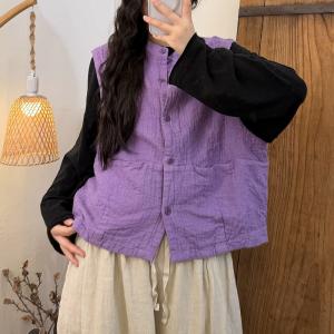 Fall Fashion Organic Linen Ladies Waistcoat