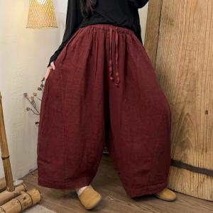 Solid Colors Comfy-Fit Linen Harem Pants