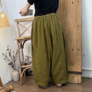 Solid Colors Comfy-Fit Linen Harem Pants