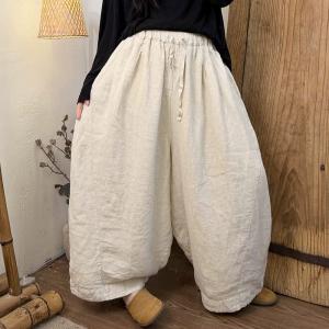 Solid Colors Comfy-Fit Linen Harem Pants