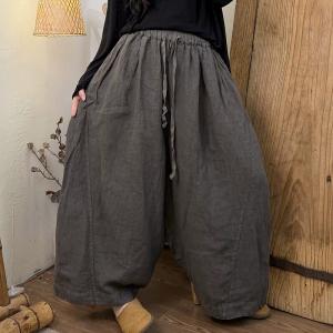 Solid Colors Comfy-Fit Linen Harem Pants