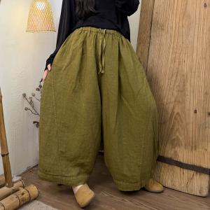 Solid Colors Comfy-Fit Linen Harem Pants