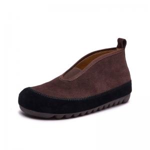 Suede Leather Slip-On Ugly Mom Flats