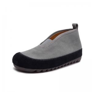 Suede Leather Slip-On Ugly Mom Flats