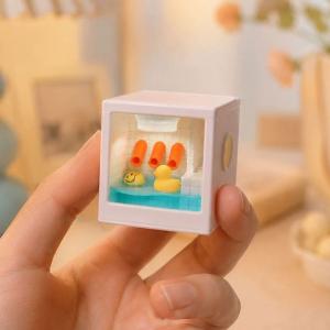 Cute Poolrooms Duck Decor LED Light Up Backrooms-Inspired Miniature with Side Window