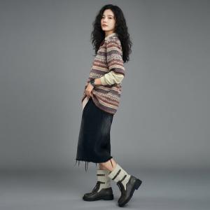 Polo Neck Overiszed Fair Isle Sweater