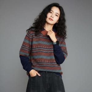 Polo Neck Overiszed Fair Isle Sweater