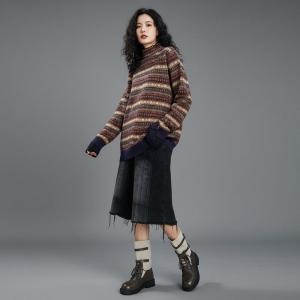 Mock Neck Vintage Knit Fair Isle Sweater
