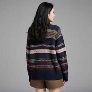 Stand Collar Casual Fair Isle Sweater