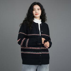 Mom Style Oversized  Comfy Fair Isle Sweater