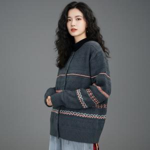 Mom Style Oversized  Comfy Fair Isle Sweater