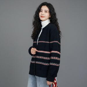 Mom Style Oversized  Comfy Fair Isle Sweater