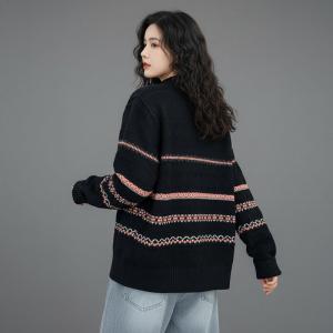 Mom Style Oversized  Comfy Fair Isle Sweater
