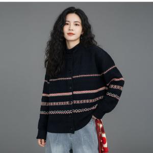 Mom Style Oversized  Comfy Fair Isle Sweater